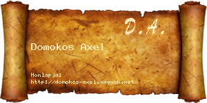 Domokos Axel névjegykártya
